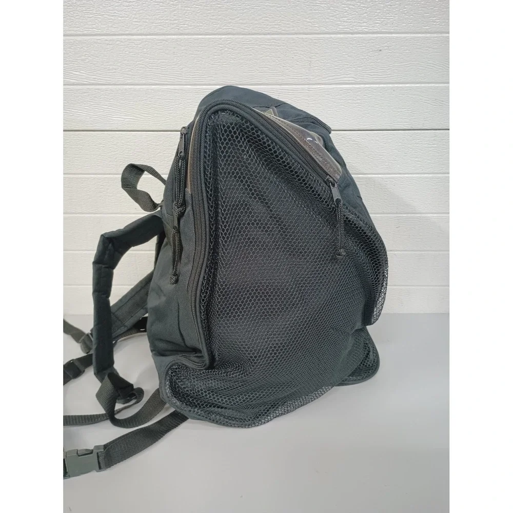 Vintage MTV Sports Backpack Black Mesh Clear Vinyl Retro 90s Gear Bag